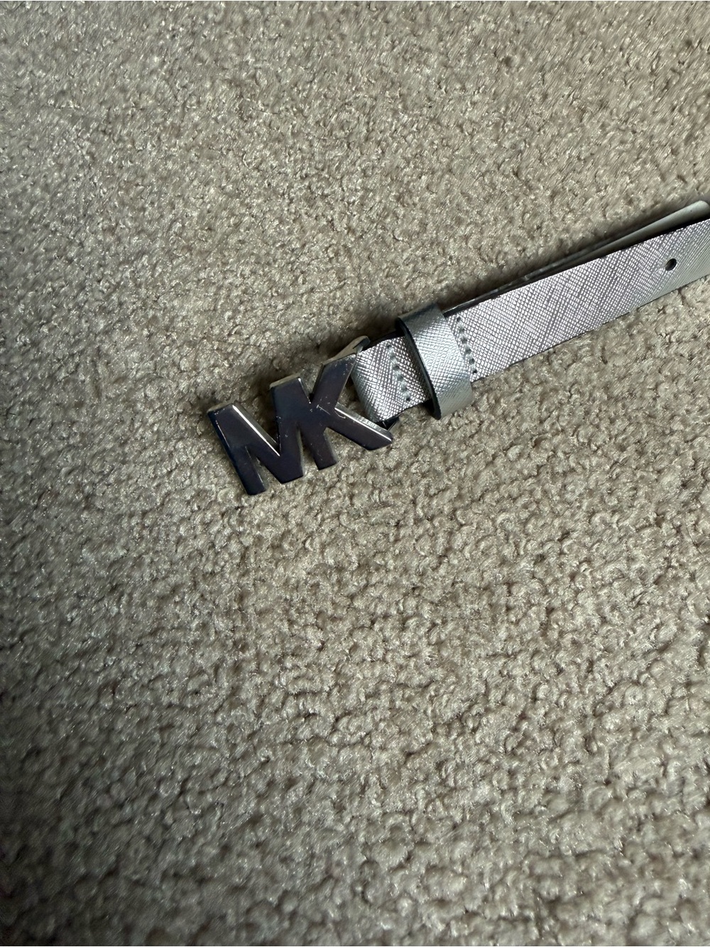 Michael Kors Silver Metallic Logo Belt